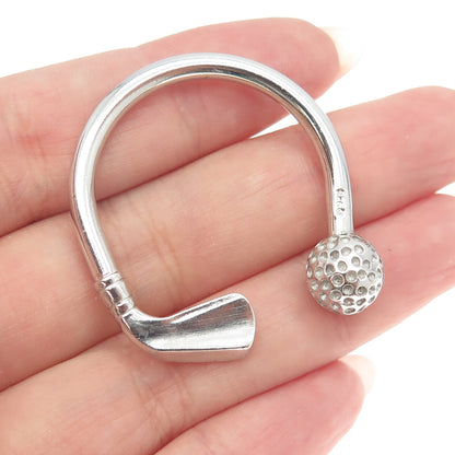925 Sterling Silver Vintage Gold Club Screw-Off Key Ring Holder