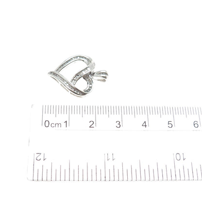 HN HENG NGAI 925 Sterling Silver Real Diamond Heart Charm Pendant