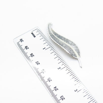 925 Sterling Silver Vintage Beaded Leaf Pin Brooch