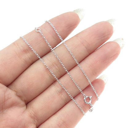 SUN 925 Sterling Silver Real Diamond Heart Georgia State Chain Necklace 16-18"