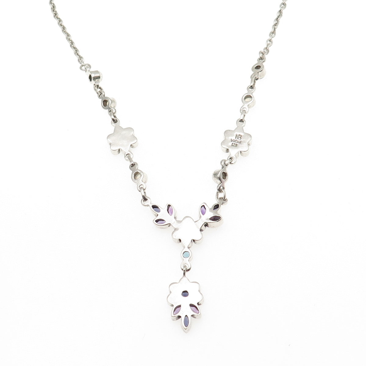 Nicky Butler Sterling Vintage Real Topaz Moonstone Amethyst Iolite Necklace 16"