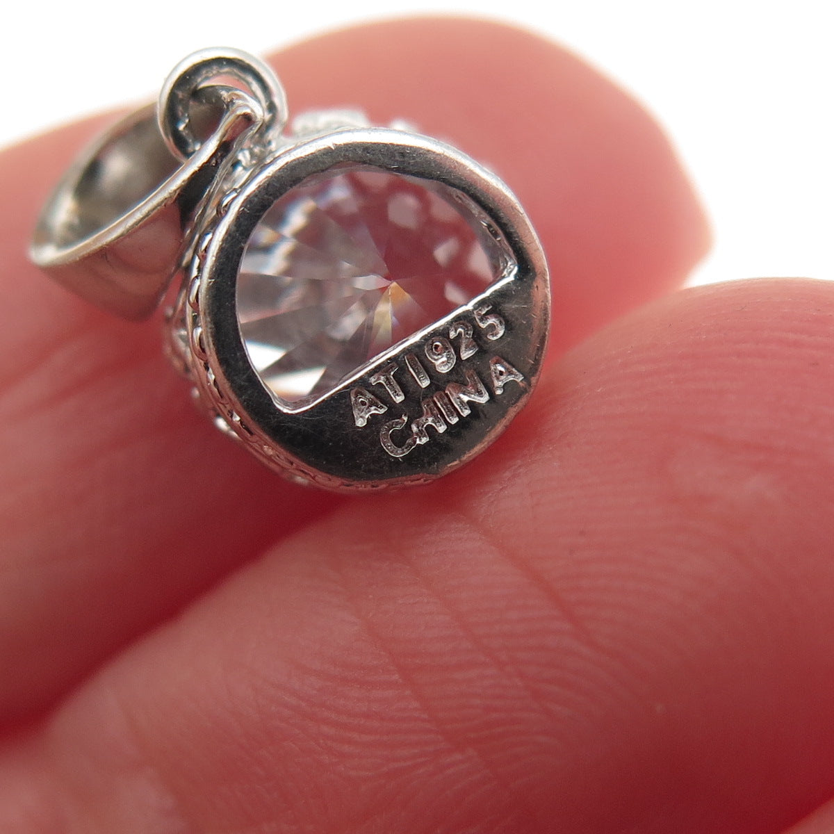 ATI Annika Witt 925 Sterling Silver Round-Cut C Z Mini Charm Pendant