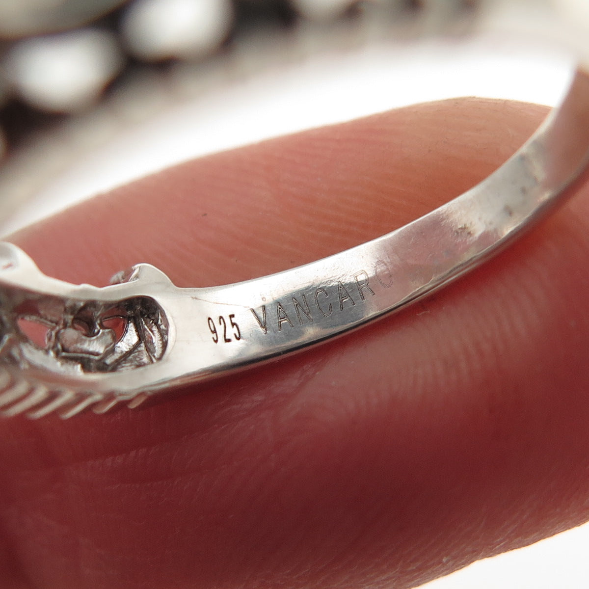 VANCARO 925 Sterling Silver Round-Cut C Z Tiara Ring Size 6.25