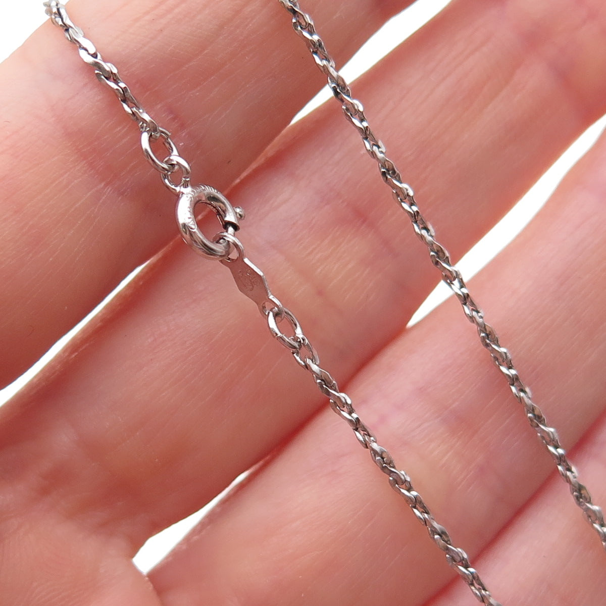 Caco 925 Sterling Silver Vintage S-Shape Chain Necklace 16"