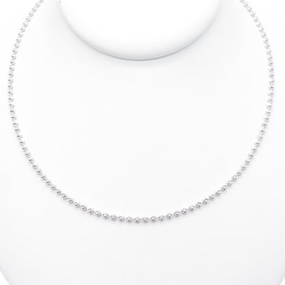 925 Sterling Silver Italy Diamond-Cut Ball Beaded Chain Necklace 36"