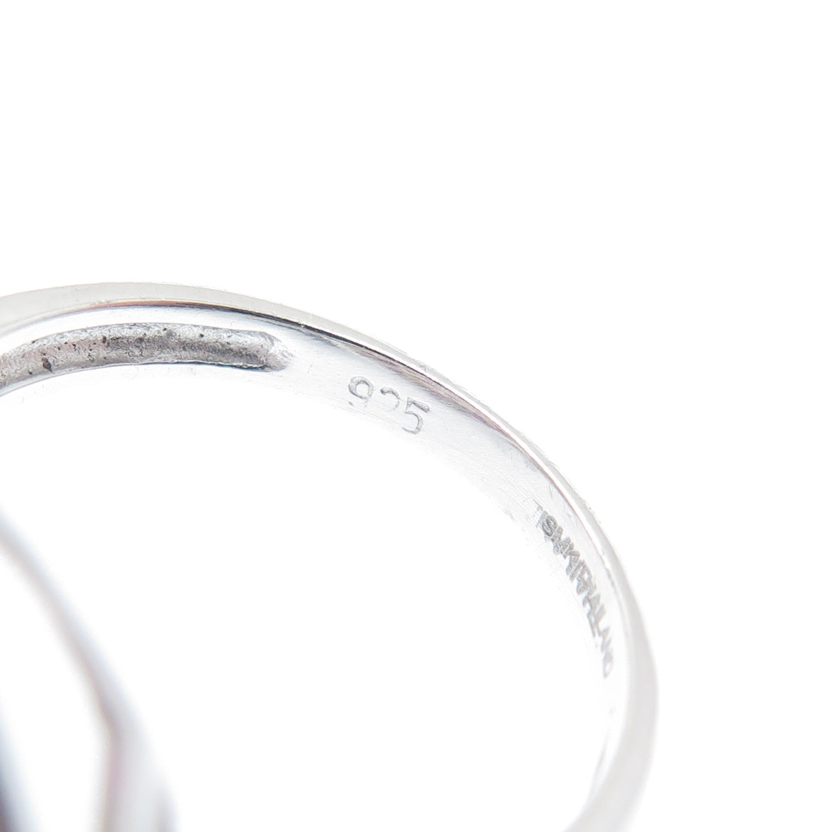 925 Sterling Silver Lab-Created Pink Sapphire Ring Size 7