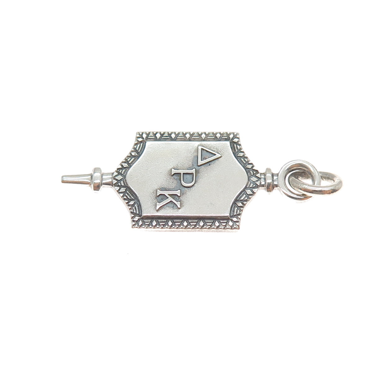 925 Sterling Silver Vintage Delta Pi Kappa Sorority Key Charm Pendant