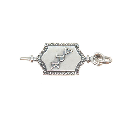 925 Sterling Silver Vintage Delta Pi Kappa Sorority Key Charm Pendant