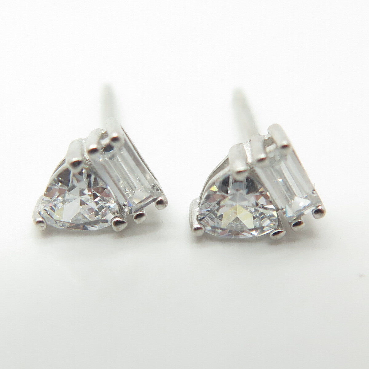 925 Sterling Silver C Z Stud Earrings