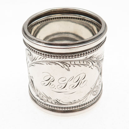 Gorham Sterling Silver Antique Victorian Engraved Mono Napkin Ring Holder #2085