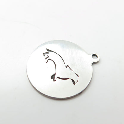 925 Sterling Silver USA Two In Town Weasel Charm Pendant