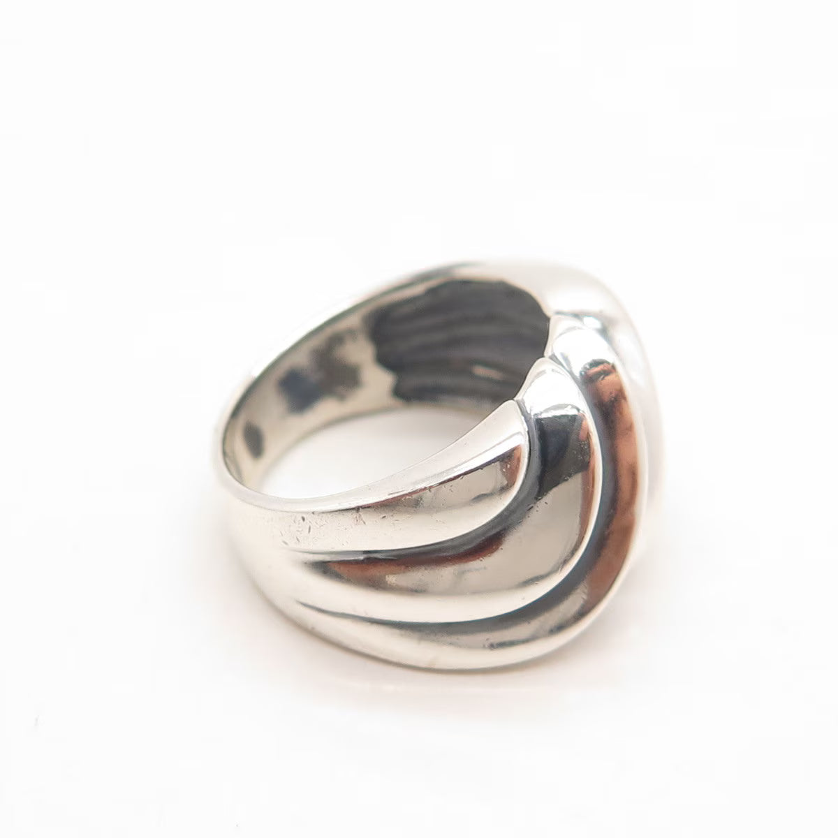 925 Sterling Silver Vintage Chapal-Zenray Inc. Ribbed Ring Size 6