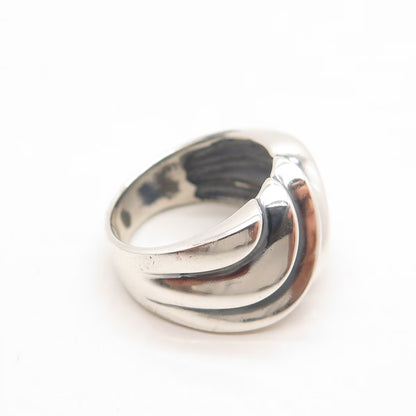 925 Sterling Silver Vintage Chapal-Zenray Inc. Ribbed Ring Size 6