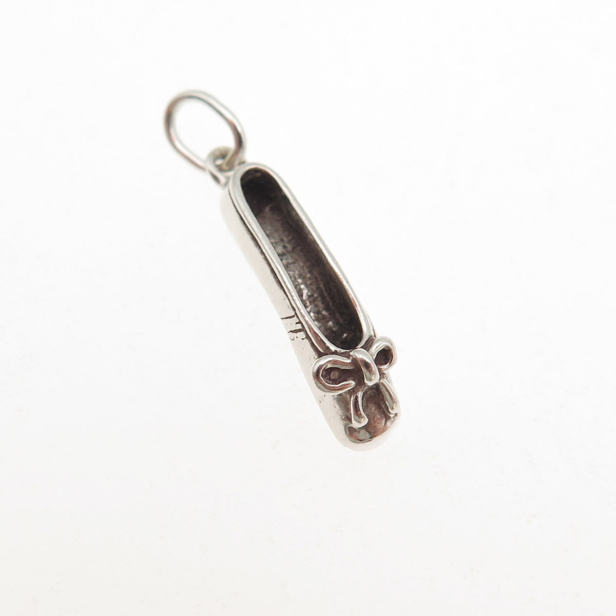 Sunwest 925 Sterling Silver Vintage Ballet Shoe 3D Mini Charm Pendant