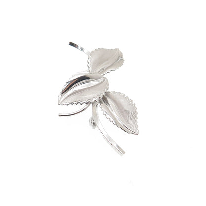 CURTIS CREATIONS 925 Sterling Silver Antique Art Deco Floral Leaf Pin Brooch