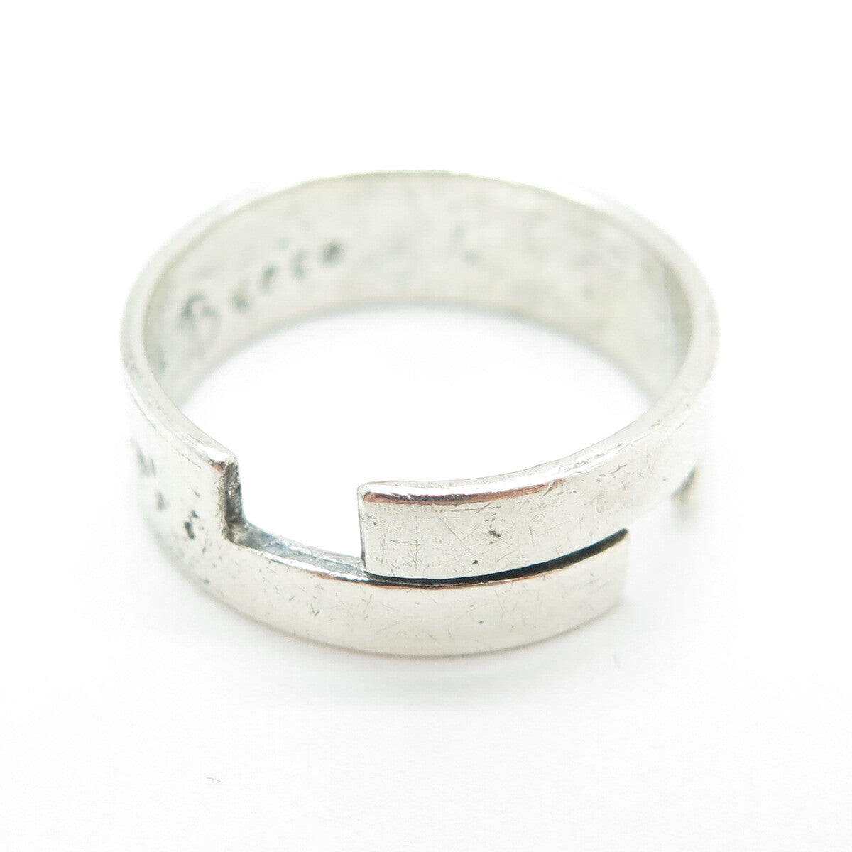 BOLECO 925 Sterling Silver Vintage Engraved Adjustable Band Ring Size 8.5