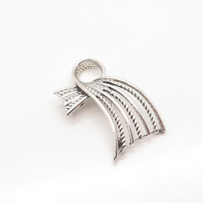 925 Sterling Silver Vintage Danecraft Ribbon Pin Brooch