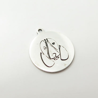 925 Sterling Silver USA Two In Town Dog Charm Pendant