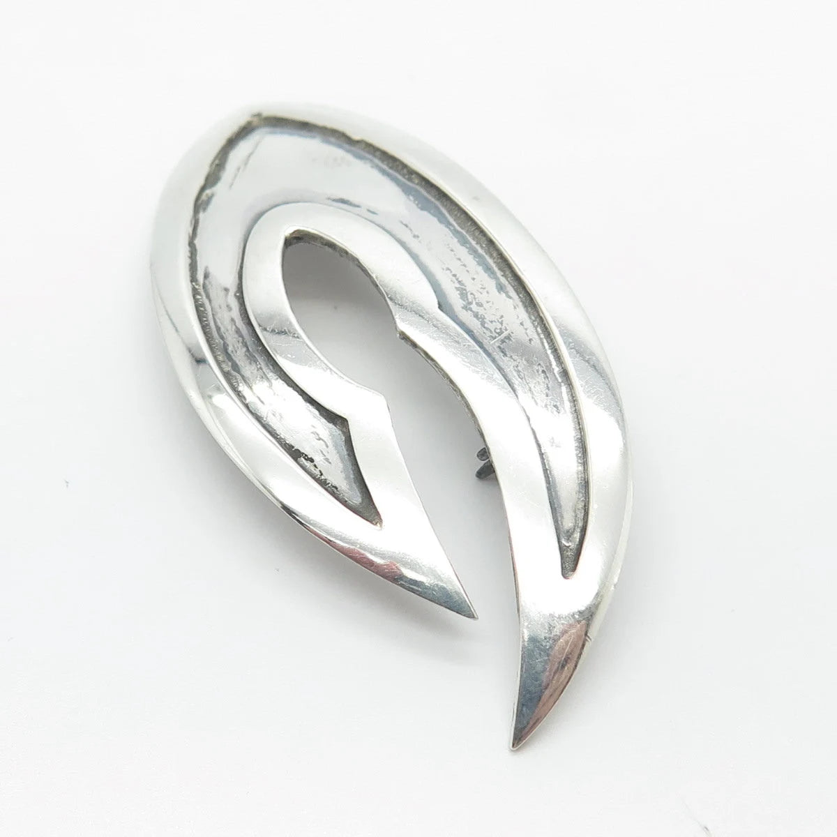 925 Sterling Silver Vintage Modernist Pin Brooch
