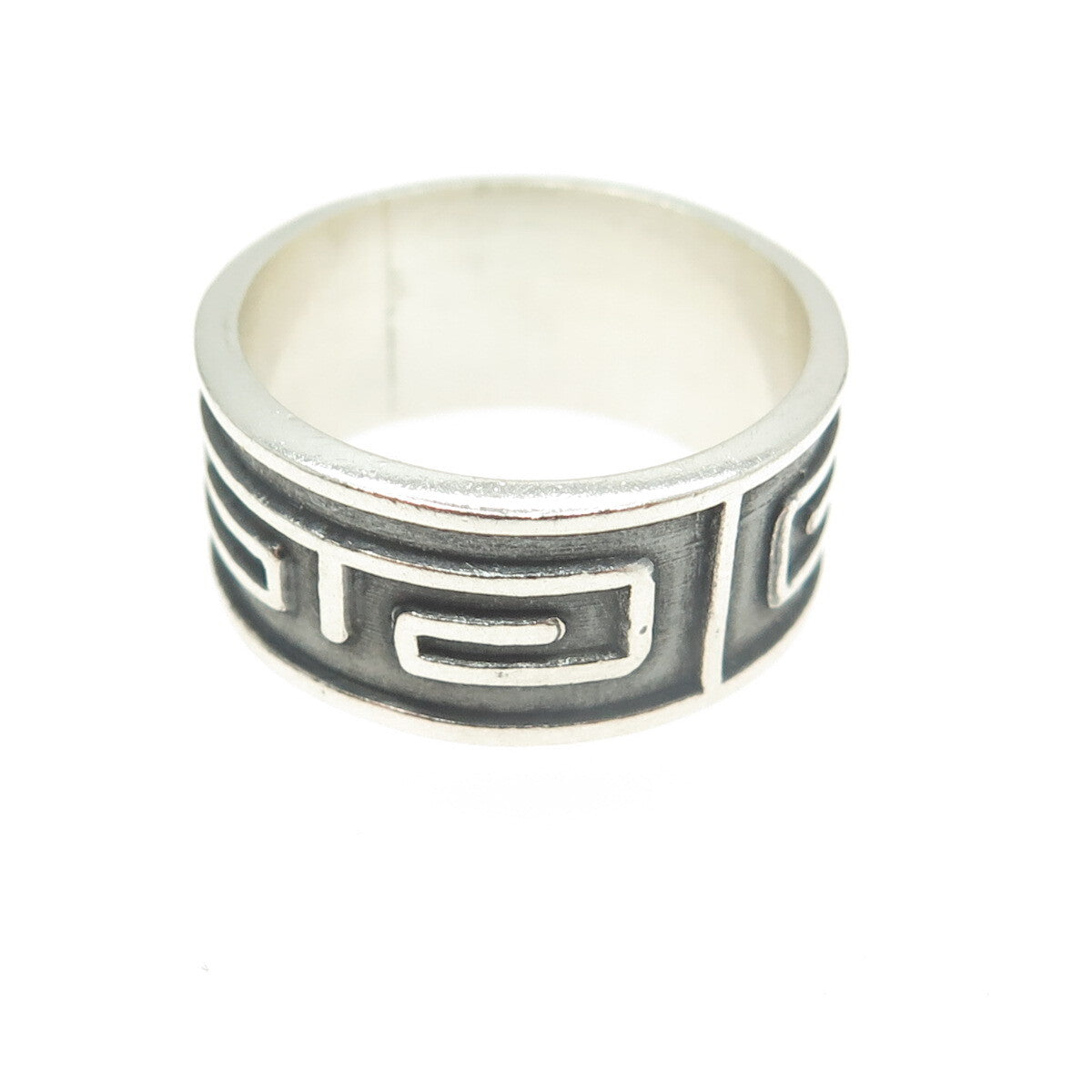 925 Sterling Silver Vintage Mexico Ethnic Band Ring Size 7.75