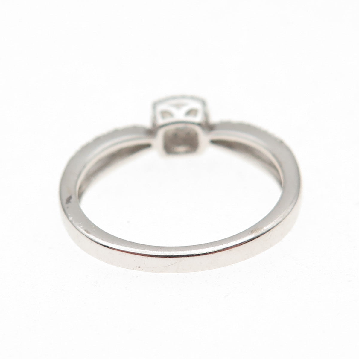 Sun 925 Sterling Silver Real Round-Cut Diamond Engagement Ring Size 7