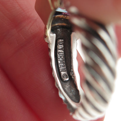 David Yurman 925 Sterling Silver 14K Gold Vintage Real Blue Topaz Ring Size 6.5