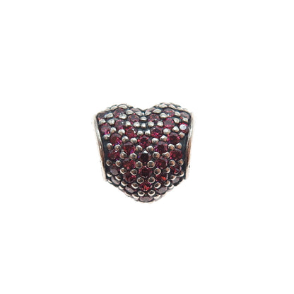 PANDORA 925 Sterling Silver C Z Moments Sparkling Infinity Heart Slide Charm