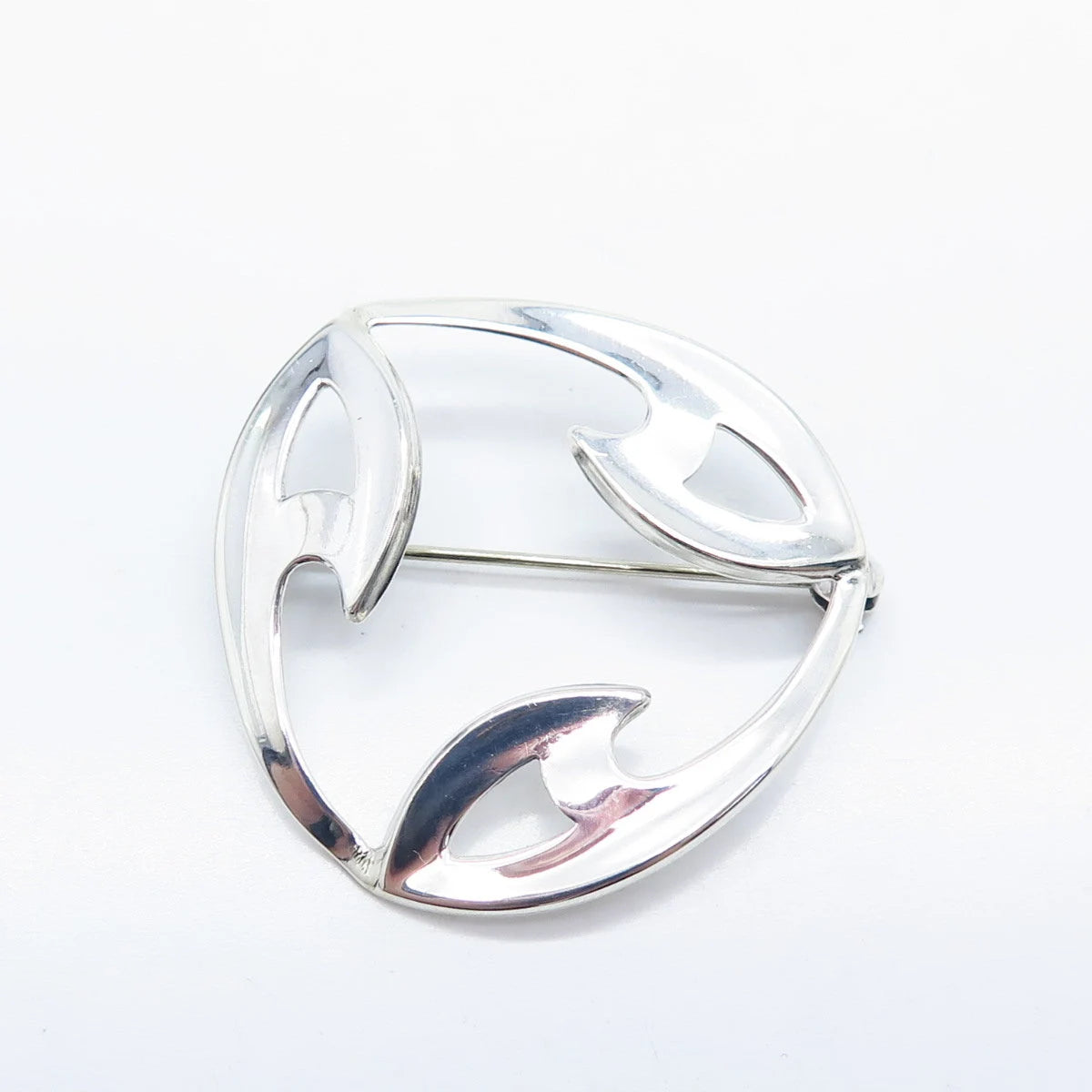 925 Sterling Silver Vintage Denmark Modernist Pin Brooch