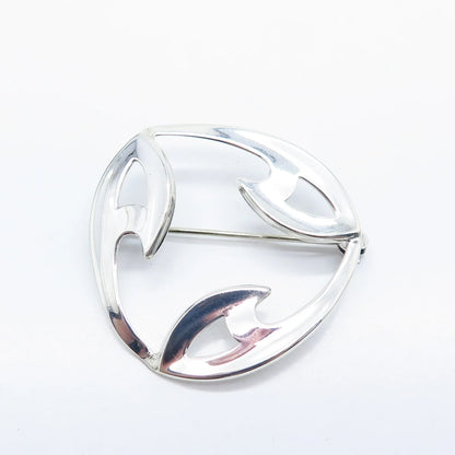 925 Sterling Silver Vintage Denmark Modernist Pin Brooch