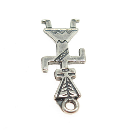 925 Sterling Silver Vintage Southwestern Kachina Doll Tribal Pendant