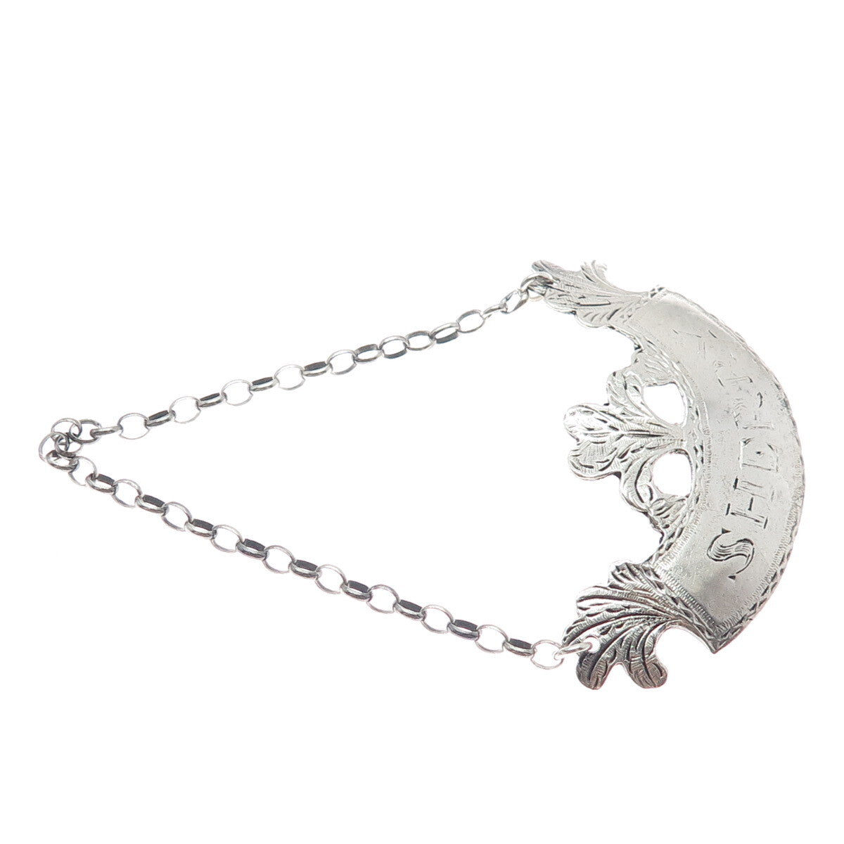 METROPOLITAN MUSEUM OF ART 925 Sterling Silver Vintage "Sherry" Bottle Tag 4"