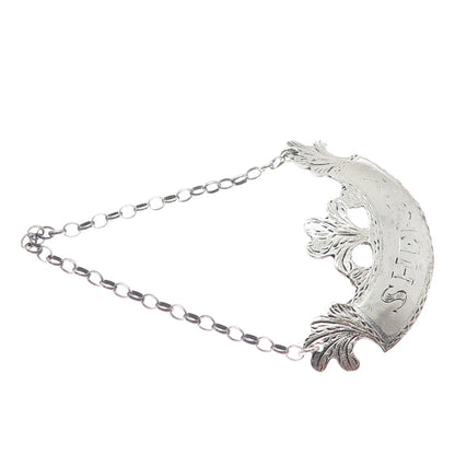 METROPOLITAN MUSEUM OF ART 925 Sterling Silver Vintage "Sherry" Bottle Tag 4"