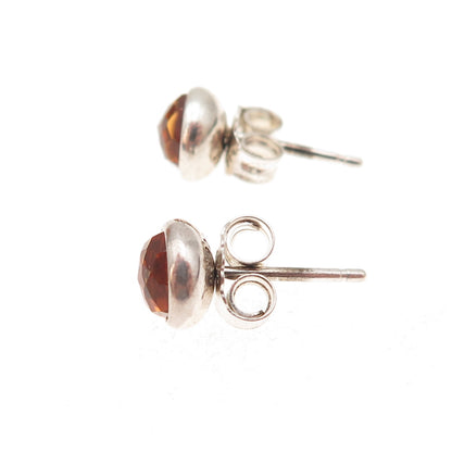 Pandora 925 Sterling Silver Real Citrine November Birthstone Stud Earrings