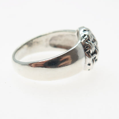 MWS Mark Wasserman Samara Sterling Silver Vintage Woven Oxidized Ring Size 6.25