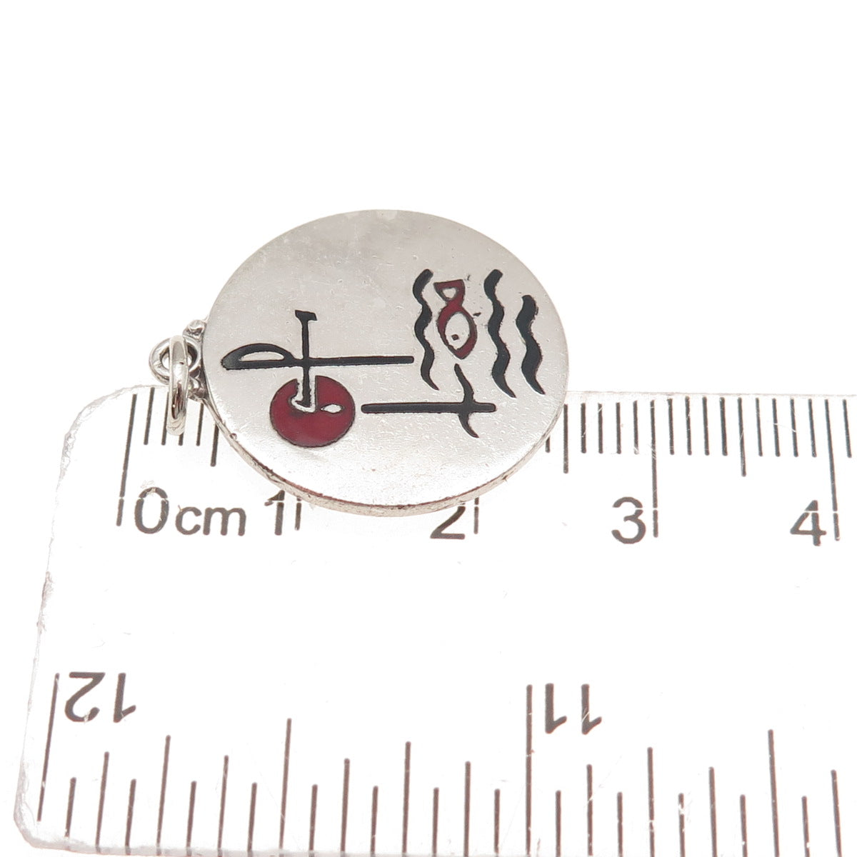 Creed 925 Sterling Silver Vintage Enamel Religious Symbols Charm Pendant