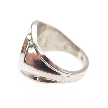 Vargas Sterling Silver Antique Art Deco Engraved RB Mono Signet Ring Size 6.25