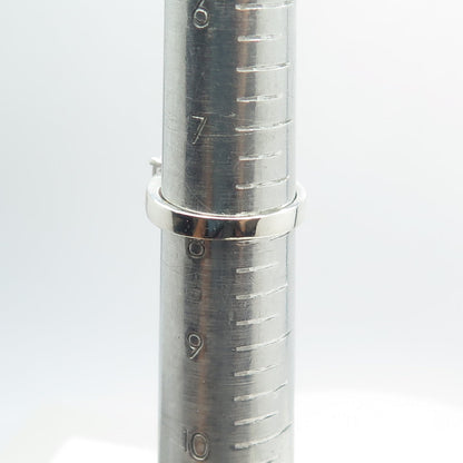 925 Sterling Silver Radiant-Cut Pink & White C Z Ring Size 8