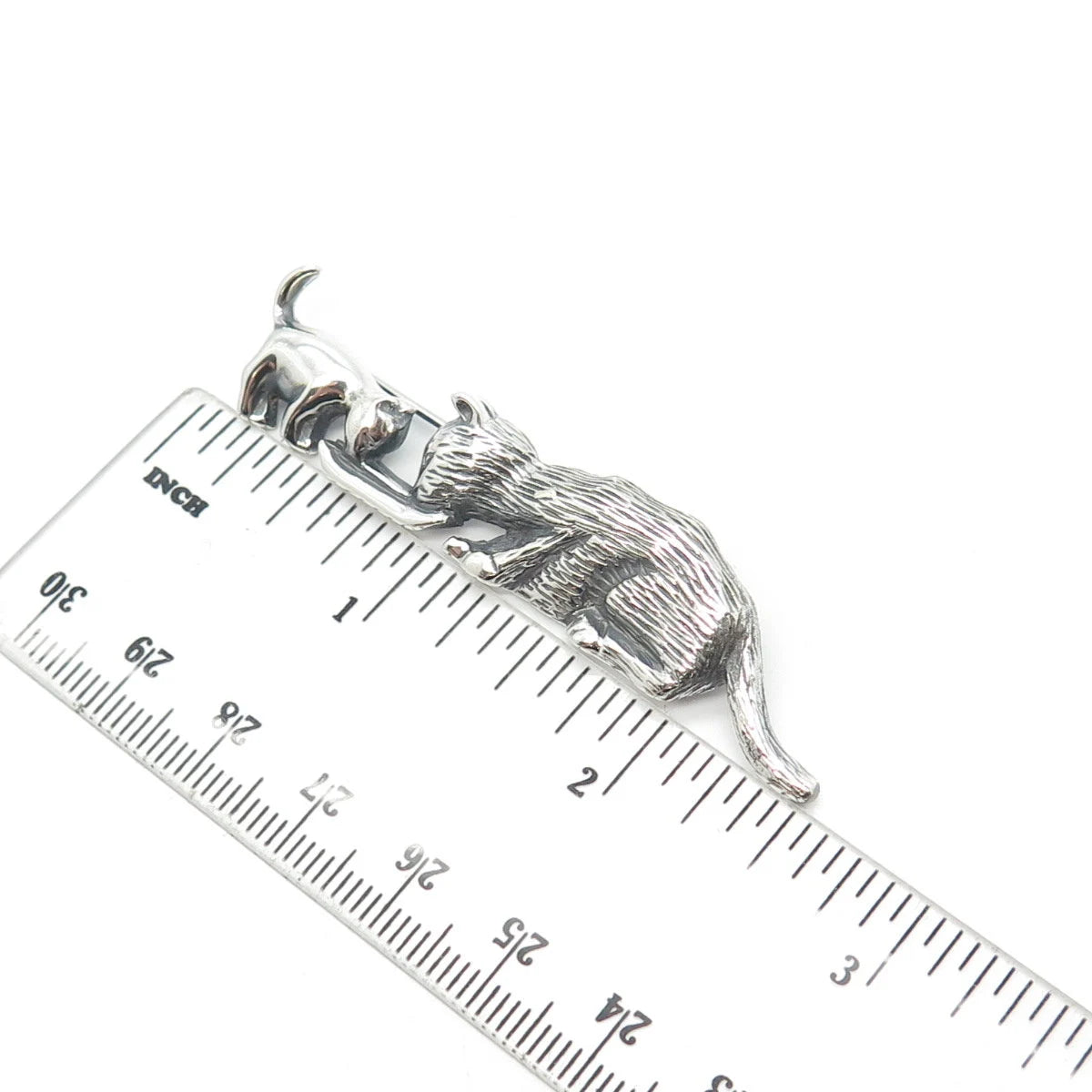 925 Sterling Silver Vintage Mexico Cat & Kitty Pin Brooch