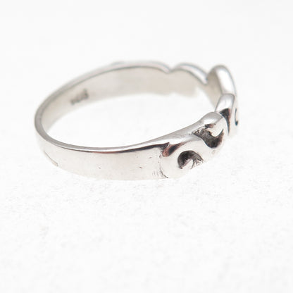 925 Sterling Silver Vintage Spiral Oxidized Ring Size 8