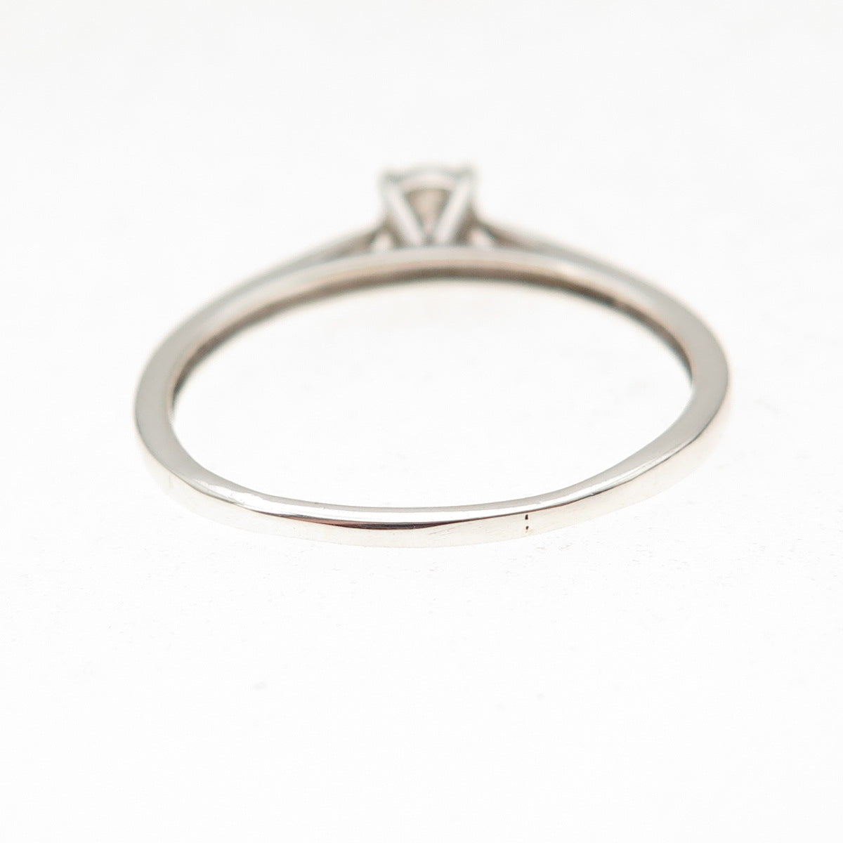 925 Sterling Silver Real Round-Cut Diamond Engagement Ring Size 9
