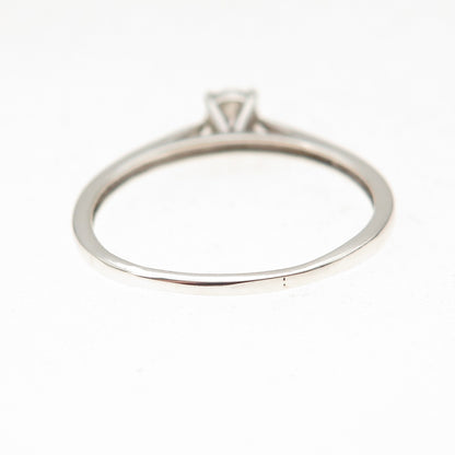 925 Sterling Silver Real Round-Cut Diamond Engagement Ring Size 9