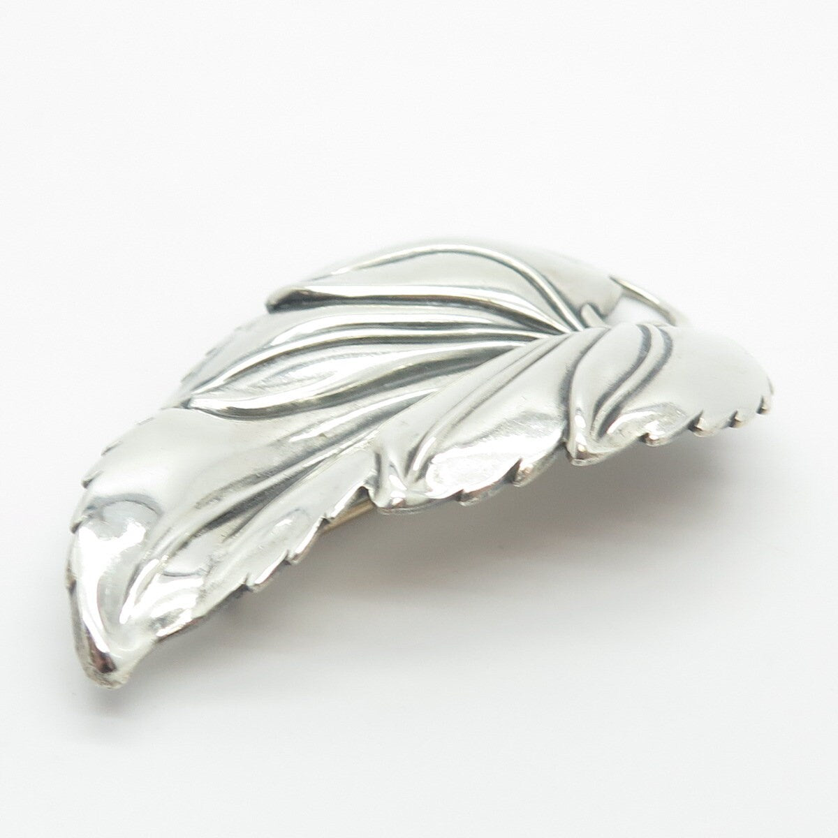 925 Sterling Silver Vintage Danecraft Leaf Pin Brooch