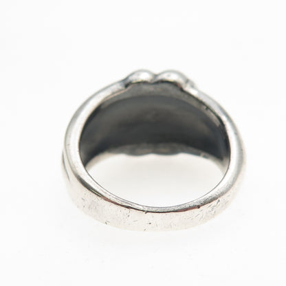 925 Sterling Silver Vintage Italy Modernist Oxidized Ring Size 6