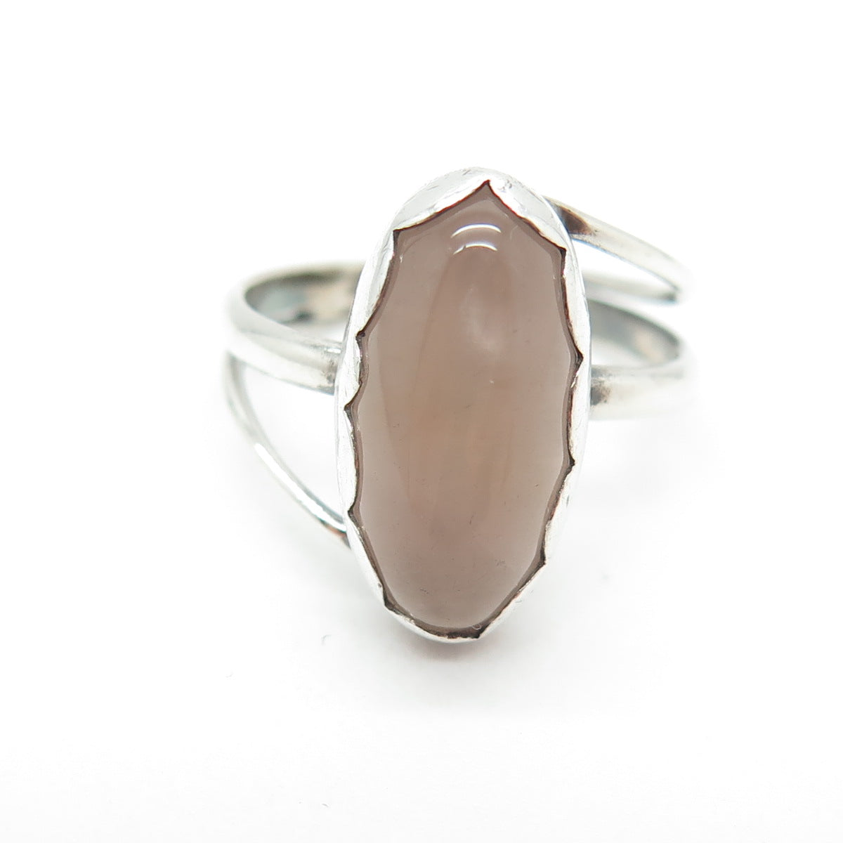 Old Pawn 925 Sterling Silver Southwestern Rose Quartz Bypass Ring Size 6.75