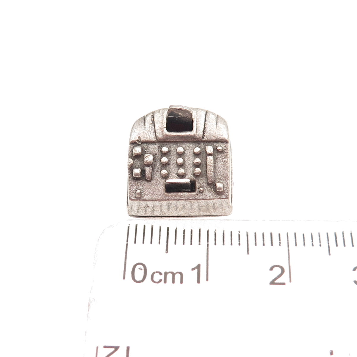 Wells Sterling Silver Antique Art Deco Mechanical Cash Register 3D Mini Pendant