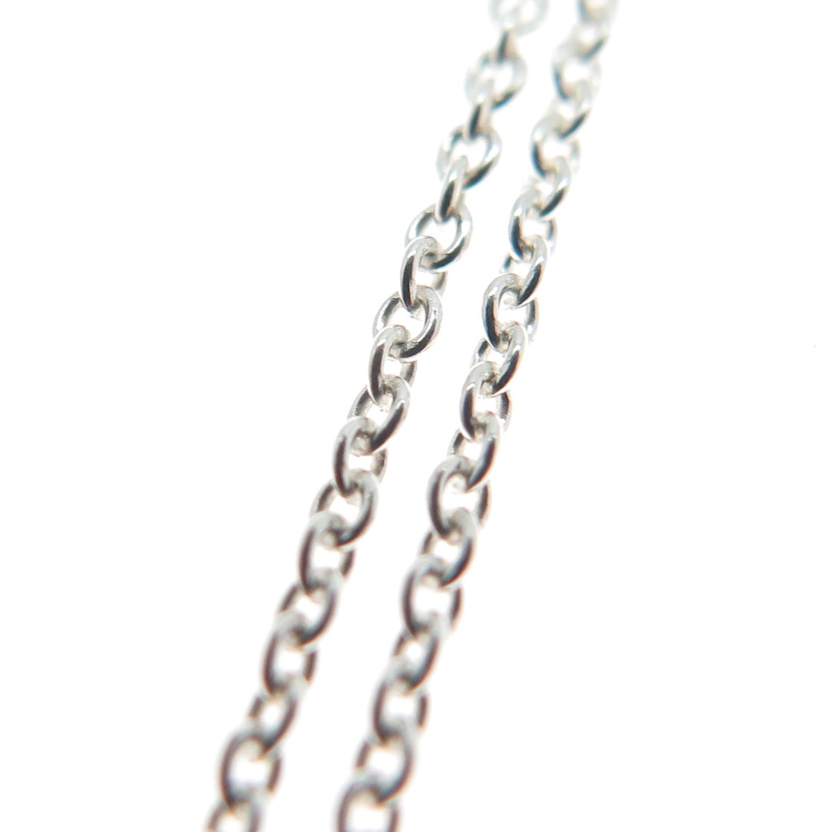 925 Sterling Silver Italy Greek Key Crescent Moon Cable Chain Necklace 18"