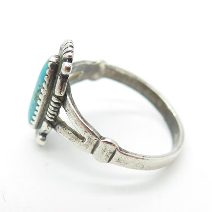 BELL TRADING POST Old Pawn 925 Sterling Silver Vintage Turquoise Ring Size 6.75