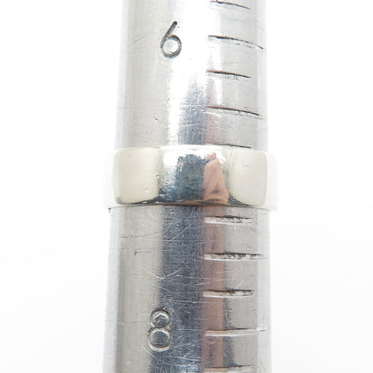 BARONI 925 Sterling Silver Vintage Real Pearl Modernist Hammered Ring Size 7.25