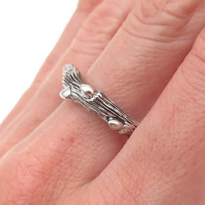 Stephen Dweck 925 Sterling Silver Real Diamond Fortuna Branch Ring Size 9.25
