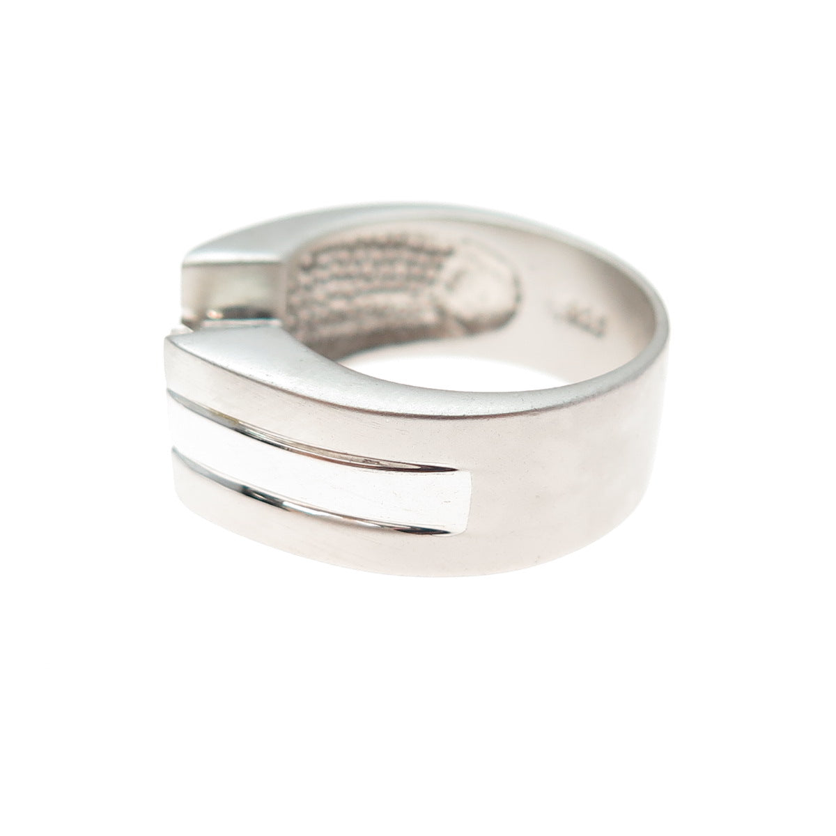 925 Sterling Silver Triangle-Cut C Z Modernist Ring Size 6.25